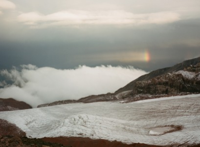 A little rainbow over the Gergeti glacier